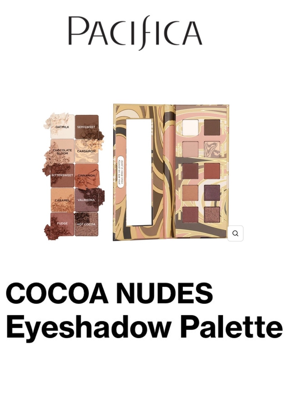 5/$30 Pacifica Cocoa Nudes Eyeshadow Palette — Warm Browns & Soft Pinks NWT